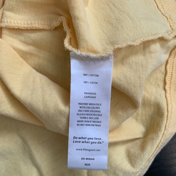 Life is Good Yellow Crusher V-neck Biking Short Sleeve Shirt Women's M - Picture 6 of 7